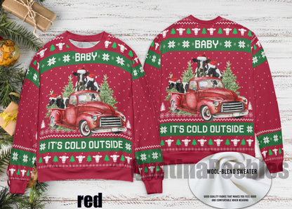 Baby It’s Cold Outside Funny Cow Ugly Christmas Sweater, Baby It’s Cold Outside  Ugly Christmas Sweater,  Xmas Sweater, Gift For Men Women
