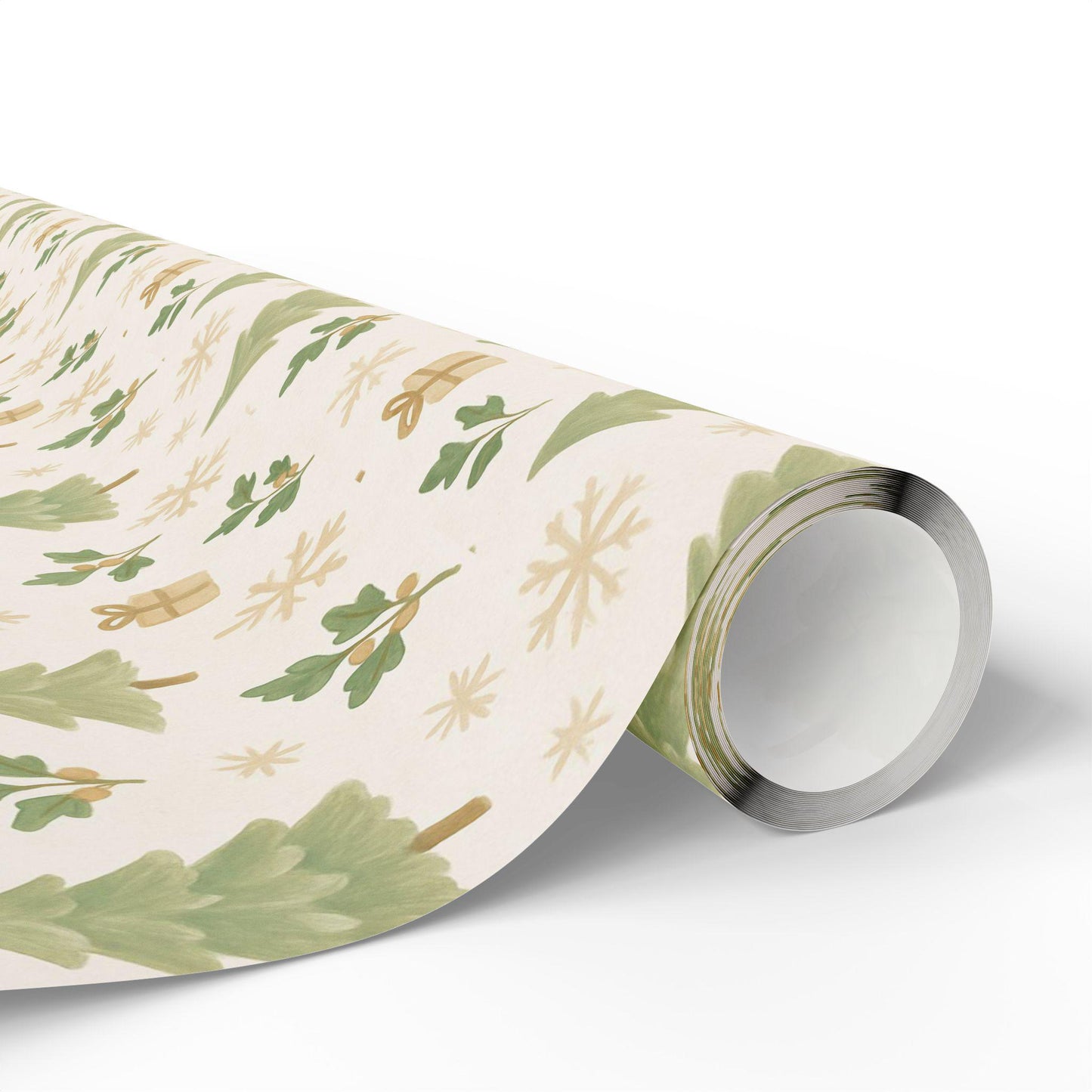Christmas Tree Wrapping Paper | Elegant Holiday Gift Wrap | Green & Gold Christmas Decor | Winter Gift Wrap | Festive Wrapping Sheets