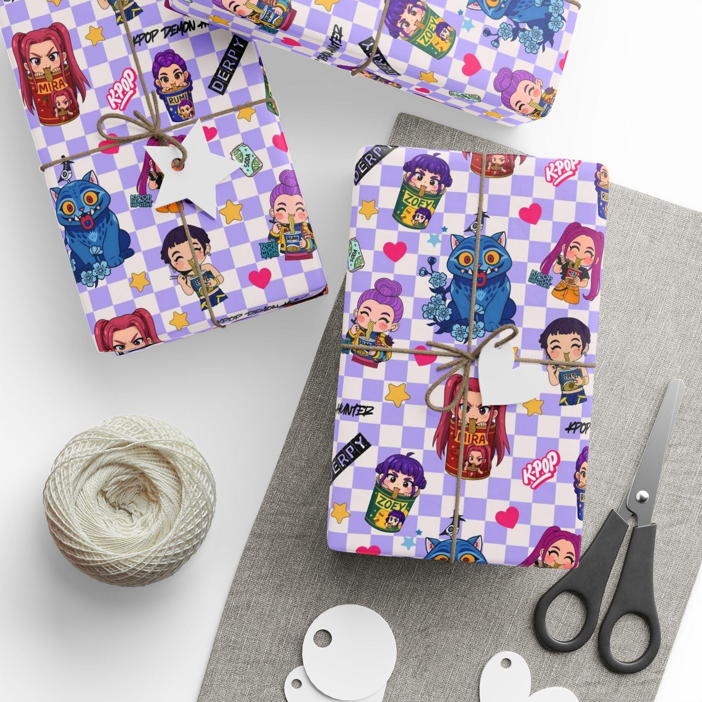 K-Pop Anime Wrapping Paper | Cute Chibi Gift Wrap for Fans | Colorful Korean Pop & Demon Hunter Anime Inspired Pattern | Birthday Gift Wrap