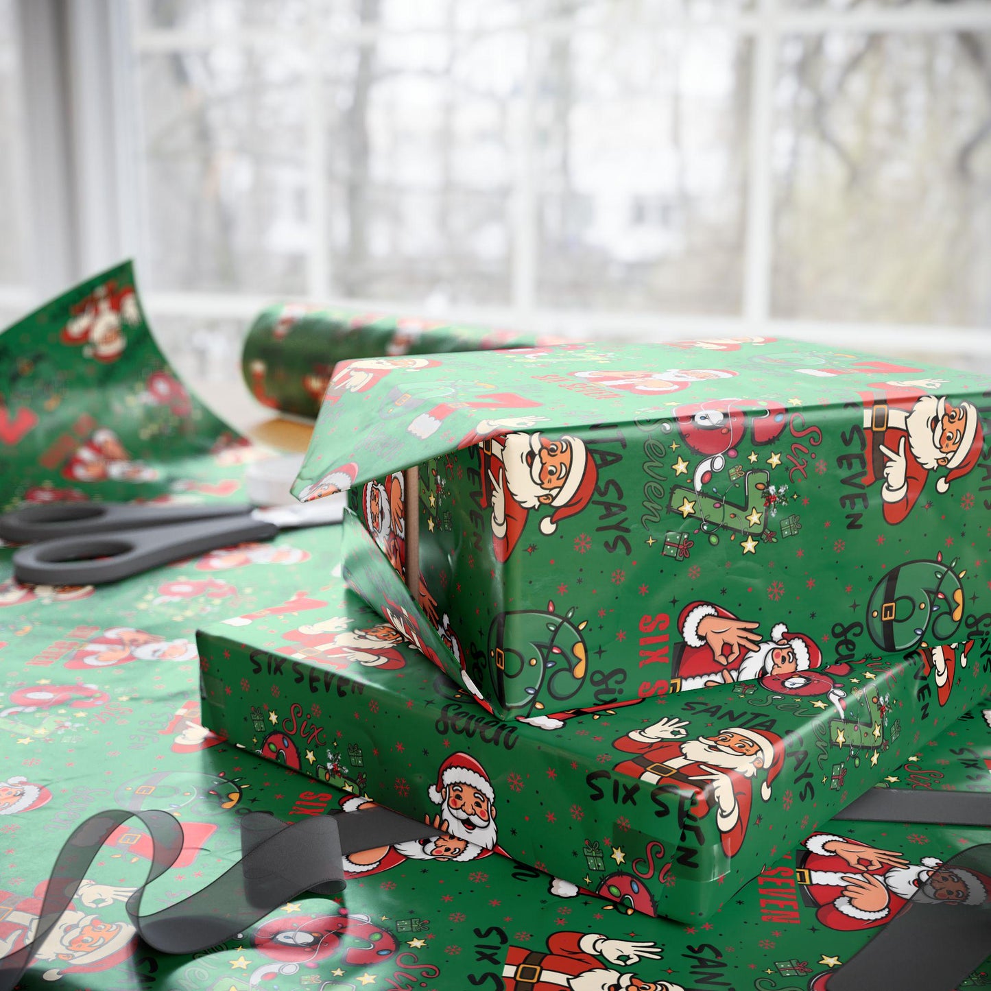 67 Wrapping Papers, 67 Meme Funny Christmas Gift Wrap for Kids, Santa Brain Rot Funny Gift Idea, Holiday Wrapping Roll