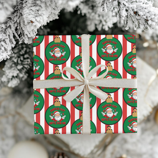 Santa 67 Wrapping Papers, 67 Meme Funny Christmas Gift Wrap for Kids, Santa Brain Rot Funny Gift Idea, Holiday Wrapping Roll