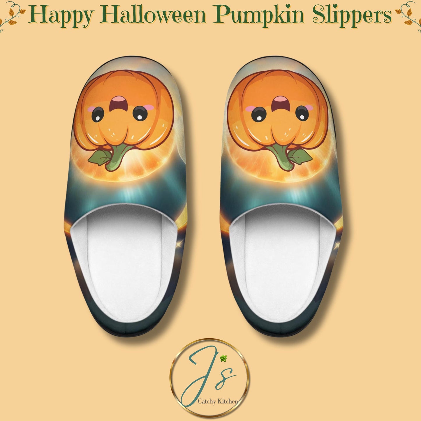 Slippers Happy Pumpkin Halloween Slippers Bright Orange Indoor House Shoes Cute Halloween Pumpkin Slippers Fun Color Cozy Footwear Gift