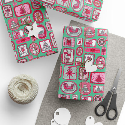 PINK Wrapping Papers, Preppy Christmas Gift Wrap for Kids, Childrens Gift Idea, Bright Gift Idea, Holiday Gift Wrapping