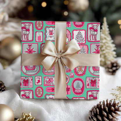 PINK Wrapping Papers, Preppy Christmas Gift Wrap for Kids, Childrens Gift Idea, Bright Gift Idea, Holiday Gift Wrapping
