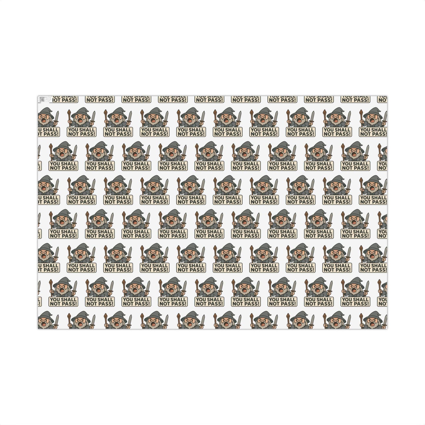You Shall Not Pass! Wrapping Paper, Lord of the Rings Gandalf the Grey Design, Holiday Gift Wrap, Present Wrap, Party Decoration Paper