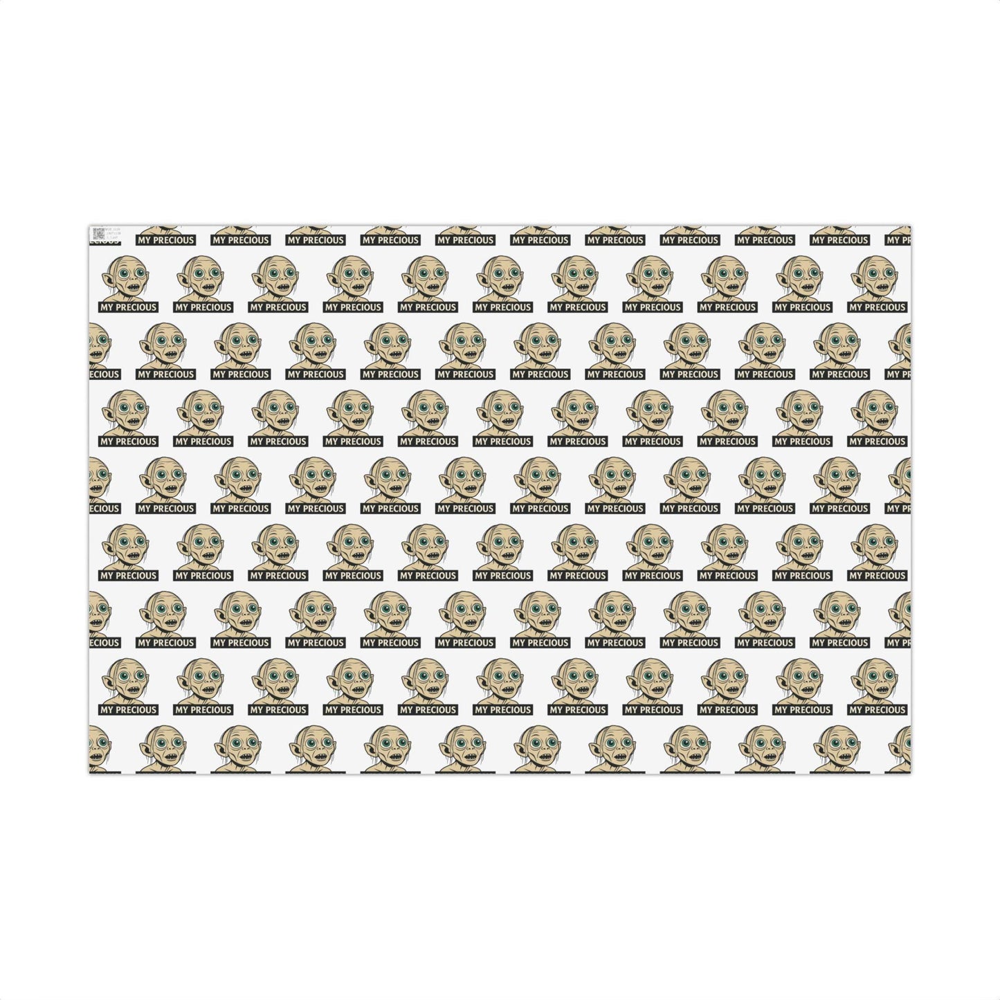 Wrapping Paper, Lord of the Rings Gollum My Precious Gift Wrap, Hobbit Themed Present Wrap, LotR Fans Birthday Party Supplies, Geeky Holiday