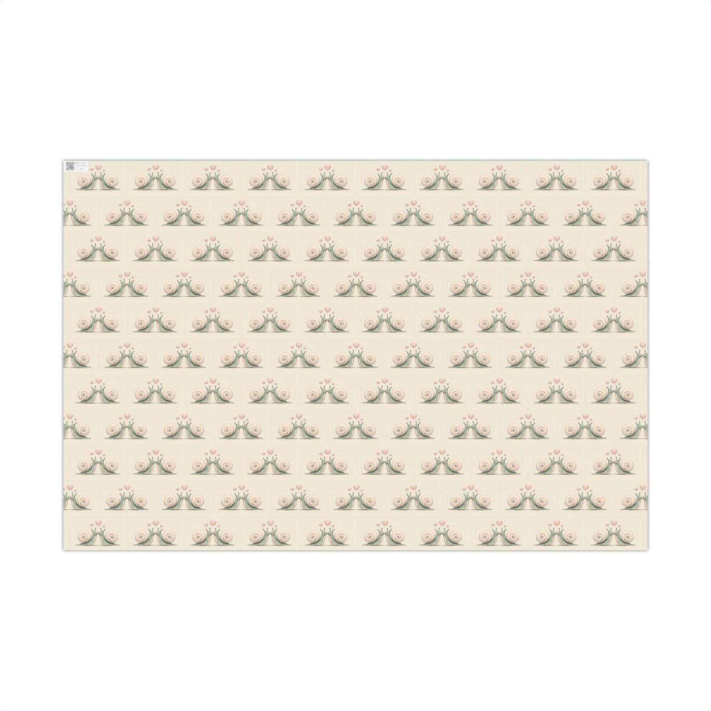 Cute Snail Valentine's Day Gift Wrap Sheets, Love Hearts Print, Romantic Present Wrapping Paper, Snail Sout Mates
