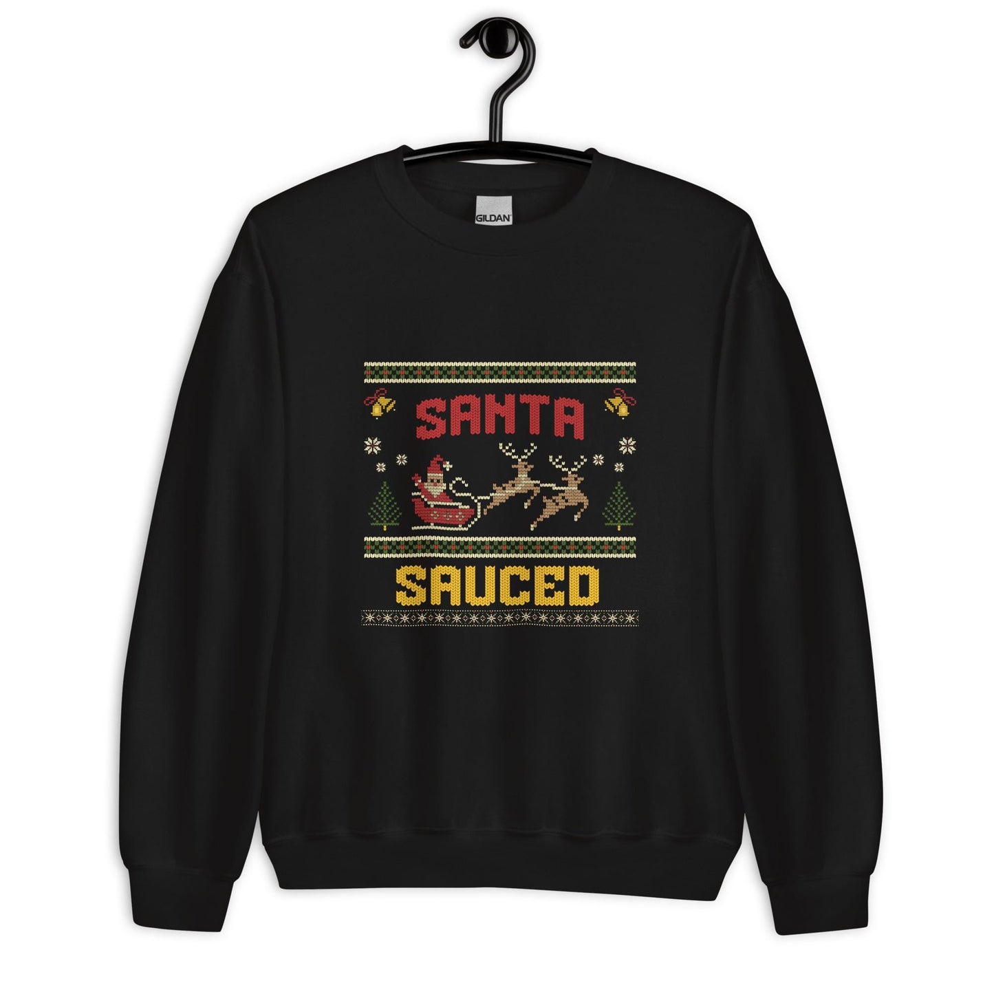 Funny Christmas Jumper | Santa Sauced Ugly Christmas | Unisex Holiday Sweatshirt Hoodie | Xmas Drinking Party Outfit