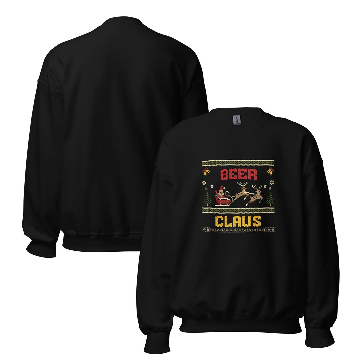 Beer Claus Funny Christmas Jumper | Ugly Xmas | Unisex Holiday Sweatshirt Hoodie | Drinking Party Santa Claus Jumper