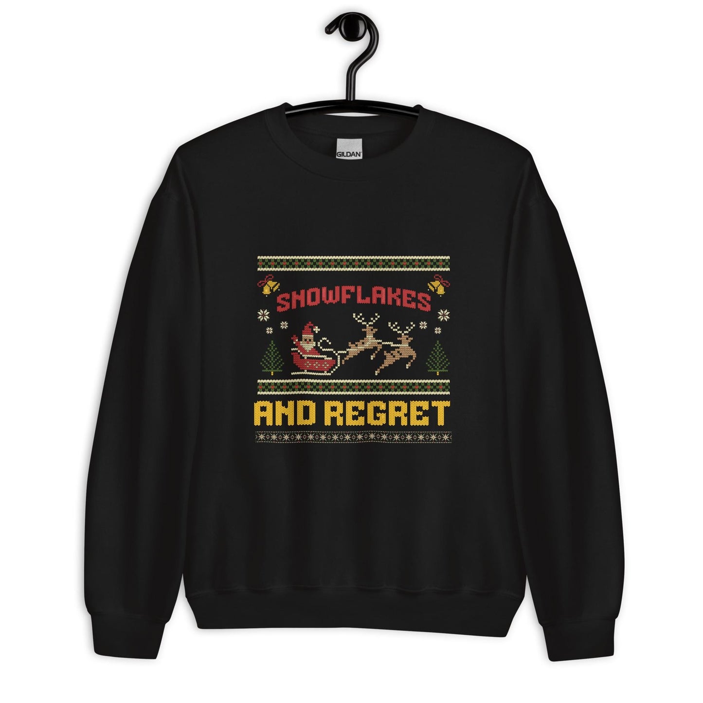 Snowflakes And Regret Funny Christmas Jumper | Ugly Xmas | Unisex Holiday Sweatshirt Hoodie | Drinking Festive Party Outfit