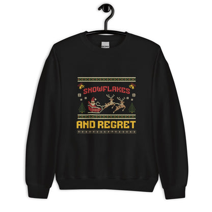 Snowflakes And Regret Funny Christmas Jumper | Ugly Xmas | Unisex Holiday Sweatshirt Hoodie | Drinking Festive Party Outfit