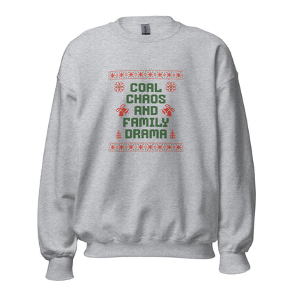 Ugly Christmas | Coal Chaos & Family Drama Jumper | Sarcastic Adult Funny Xmas Gift, Anti-Cheer Holiday Party Knit