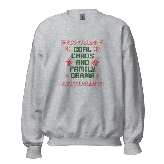 Ugly Christmas | Coal Chaos & Family Drama Jumper | Sarcastic Adult Funny Xmas Gift, Anti-Cheer Holiday Party Knit