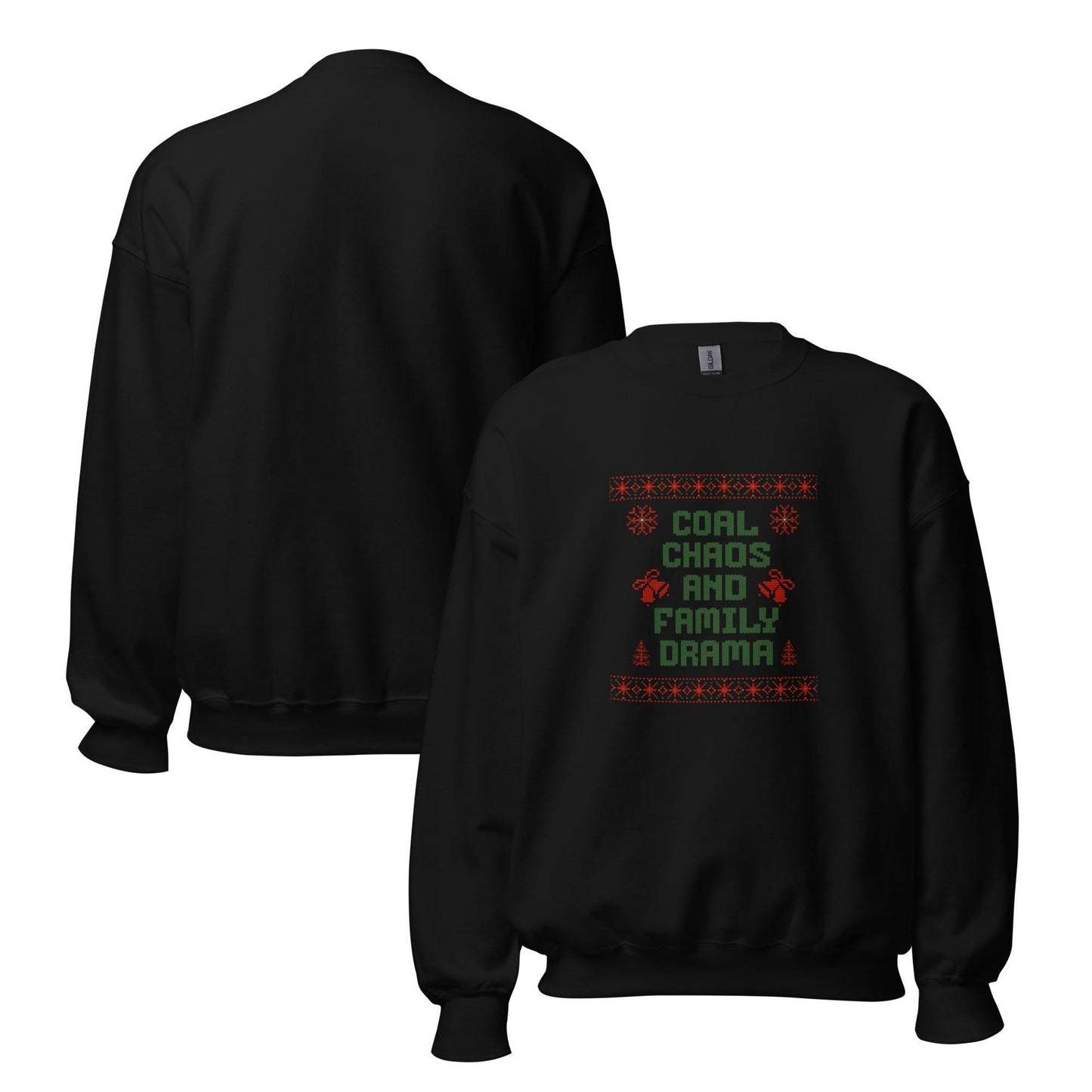 Ugly Christmas | Coal Chaos & Family Drama Jumper | Sarcastic Adult Funny Xmas Gift, Anti-Cheer Holiday Party Knit