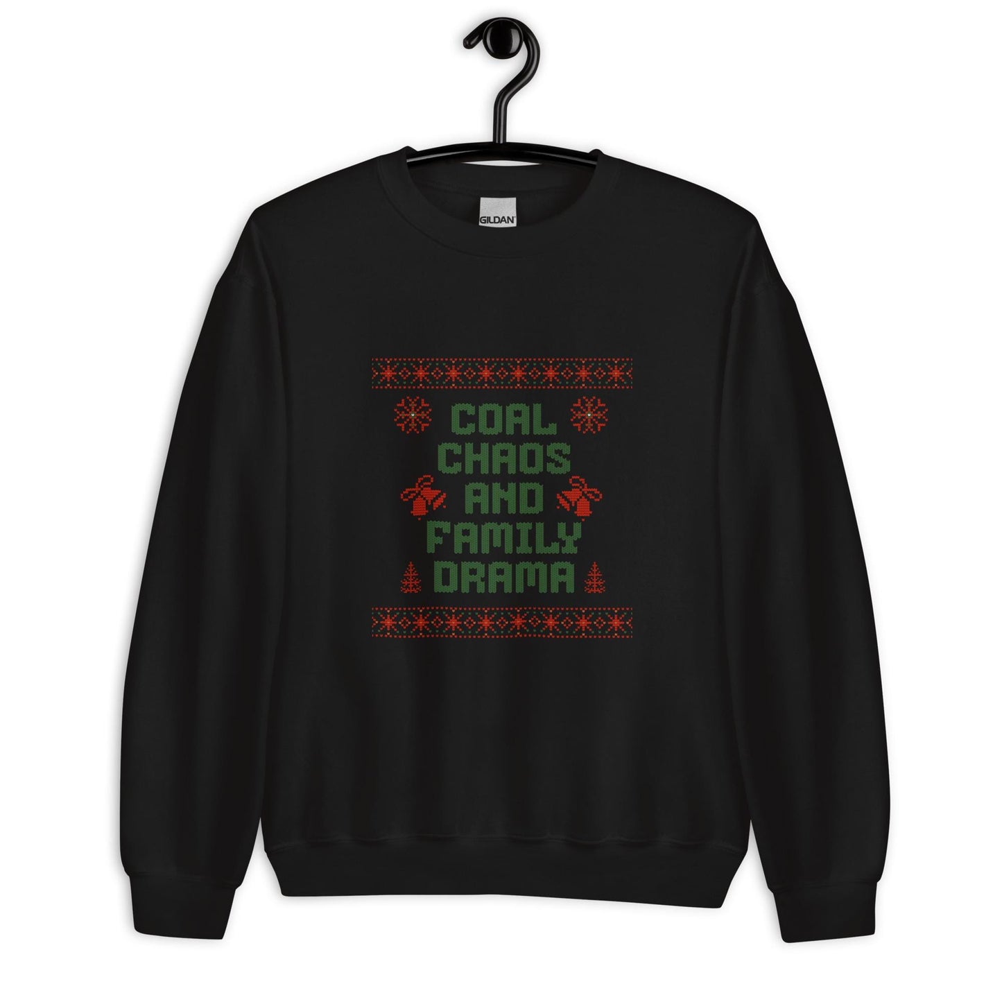 Ugly Christmas | Coal Chaos & Family Drama Jumper | Sarcastic Adult Funny Xmas Gift, Anti-Cheer Holiday Party Knit