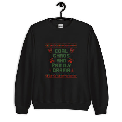 Ugly Christmas | Coal Chaos & Family Drama Jumper | Sarcastic Adult Funny Xmas Gift, Anti-Cheer Holiday Party Knit