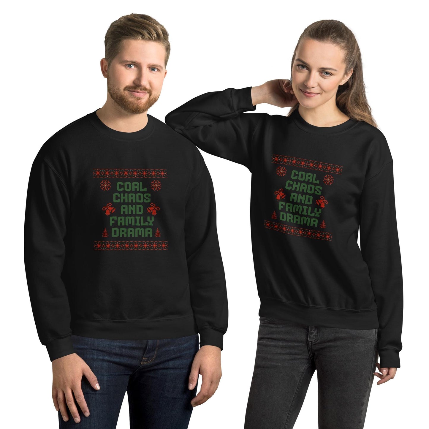 Ugly Christmas | Coal Chaos & Family Drama Jumper | Sarcastic Adult Funny Xmas Gift, Anti-Cheer Holiday Party Knit