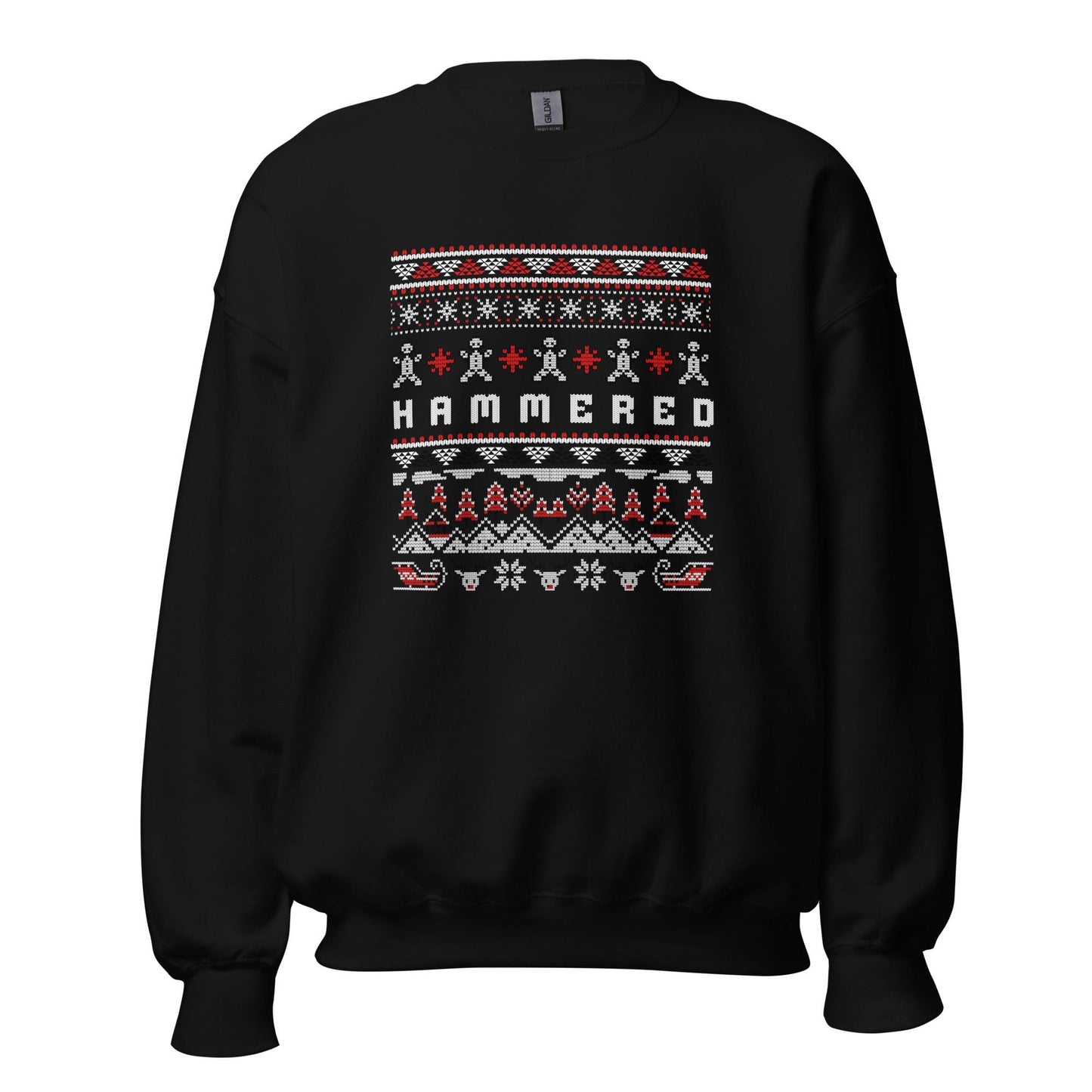 Hammered Ugly Christmas | Funny Drunk Xmas Jumper | Adult Humour Drinking Gift | Party Knit | Sloshed Holiday Jumper