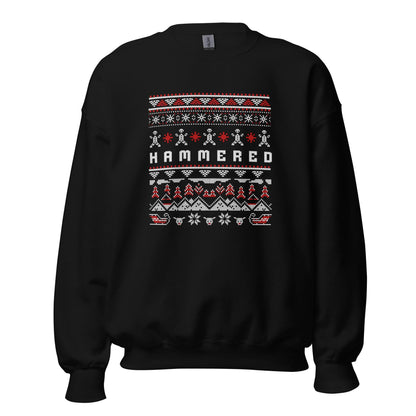 Hammered Ugly Christmas | Funny Drunk Xmas Jumper | Adult Humour Drinking Gift | Party Knit | Sloshed Holiday Jumper