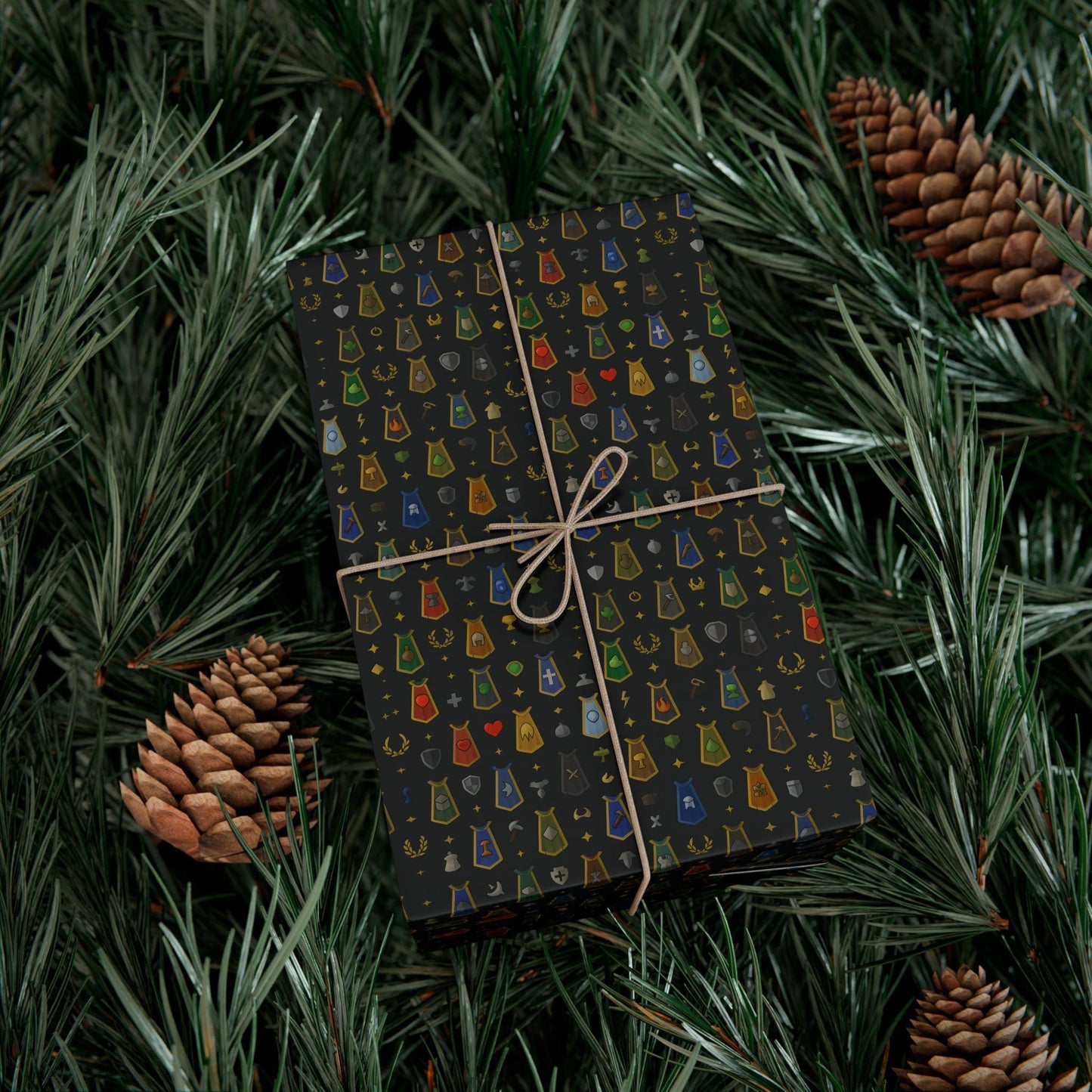 Wrapping Paper, RuneScape Cape Design, Gamer Gift Wrap, Gaming Holiday Decor, Video Game Theme, Geeky Present Wrap