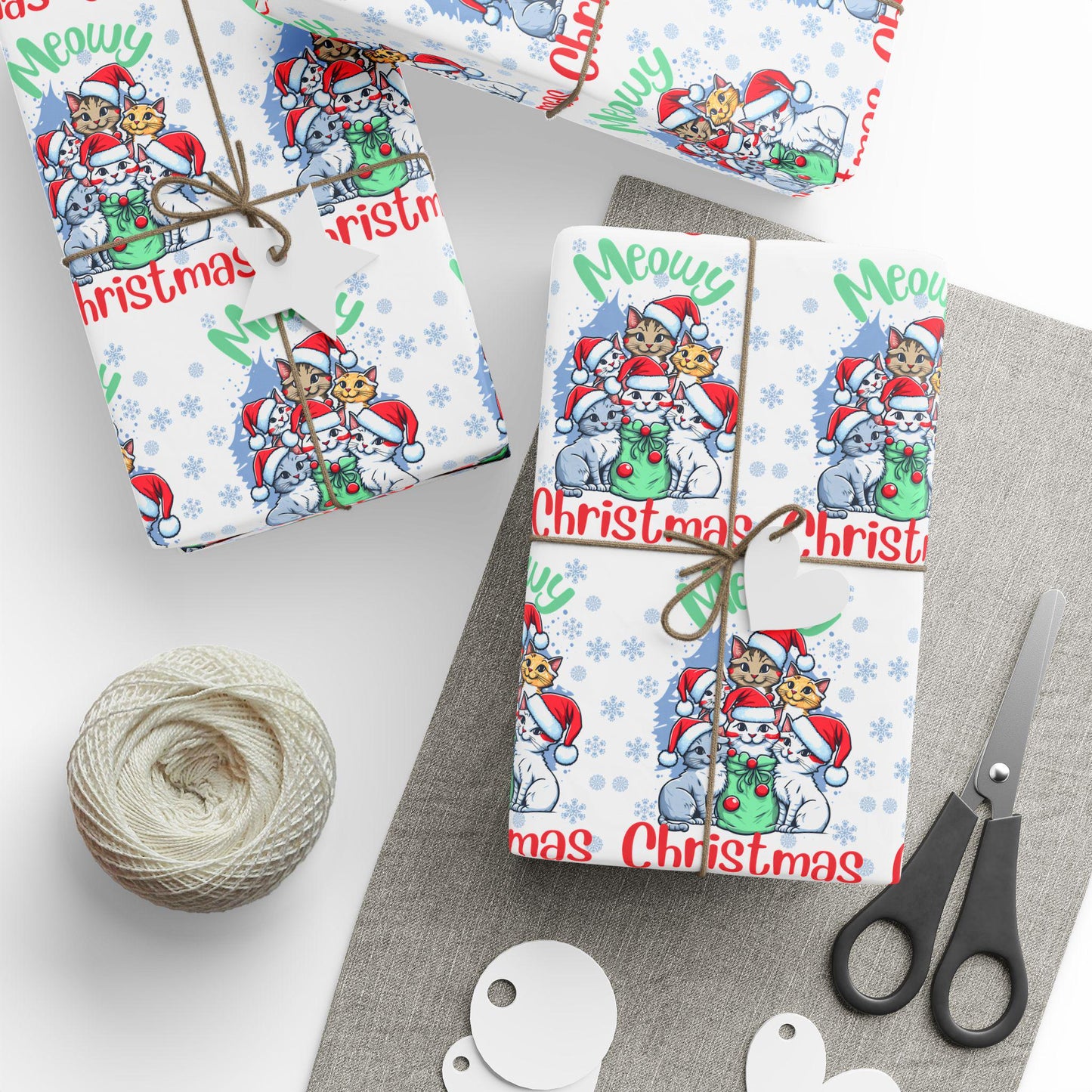 Cat Lover Christmas Wrapping Paper Cute, Holiday Gift Wrap, Unique Present Packaging, Festive Christmas Gift Wrap, Animal Lover Wrapping
