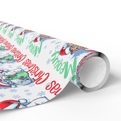 Cat Lover Christmas Wrapping Paper Cute, Holiday Gift Wrap, Unique Present Packaging, Festive Christmas Gift Wrap, Animal Lover Wrapping