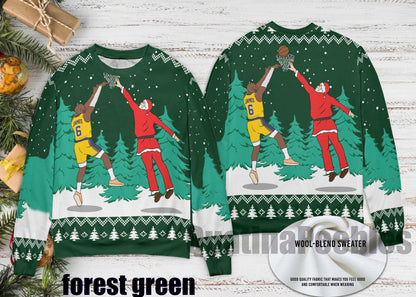 Santa Dunking Lebron James Ugly Christmas Sweater, Lebron James Christmas Sweater, Santa  Holiday Sweater, Ugly Christmas Sweater