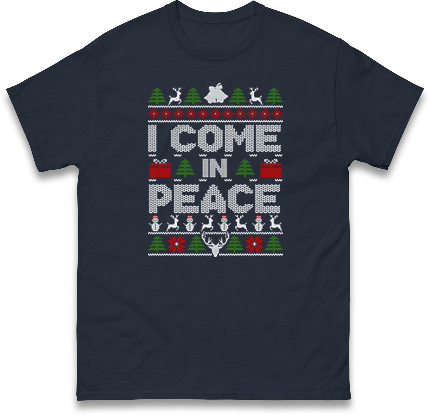Couples Matching His & Hers Christmas Jumper, Xmas Funny I Come In Peace, Peace Hoodie, Adult Humour Christmas T Shirt