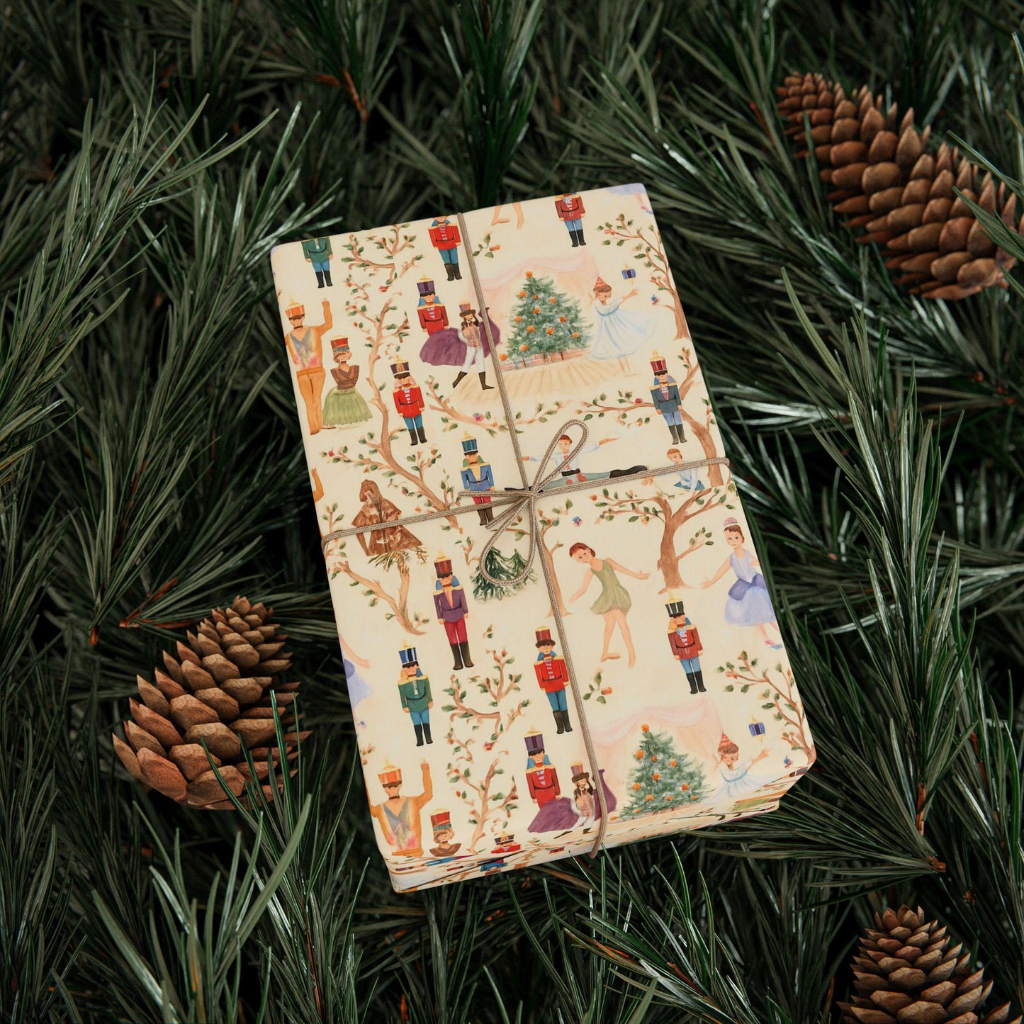 Nutcracker Ballet Wrapping Paper: Ballerinas, Toy Soldiers, Christmas Tree