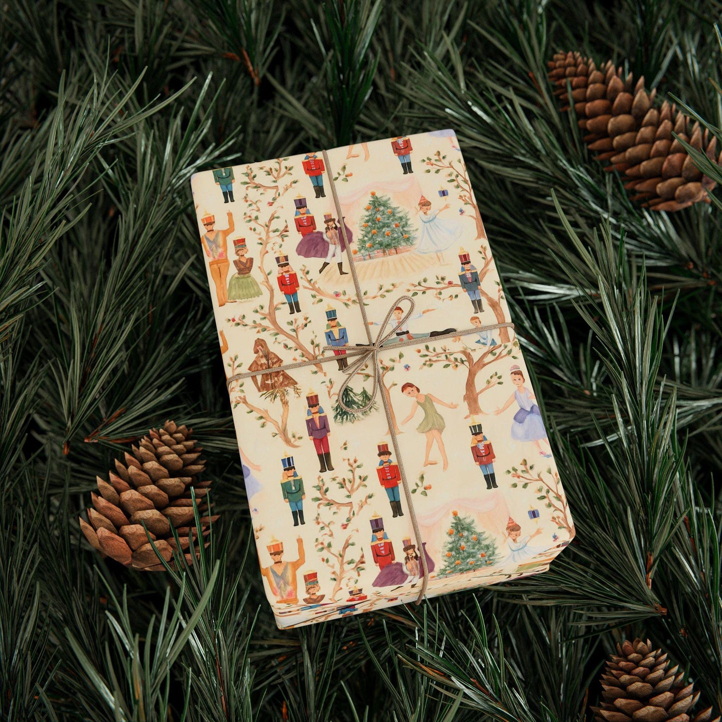 Nutcracker Ballet Wrapping Paper: Ballerinas, Toy Soldiers, Christmas Tree
