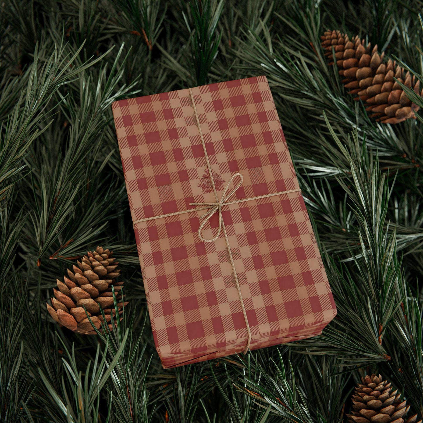 Wrapping Papers, Vintage Plaid GIFT WRAP, Raulph Lauren Christmas, Rustic Holiday, Light Red Muted Plaid Festive HOLIDAY Paper