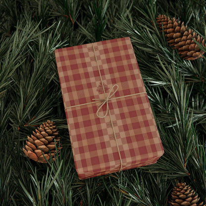 Wrapping Papers, Vintage Plaid GIFT WRAP, Raulph Lauren Christmas, Rustic Holiday, Light Red Muted Plaid Festive HOLIDAY Paper
