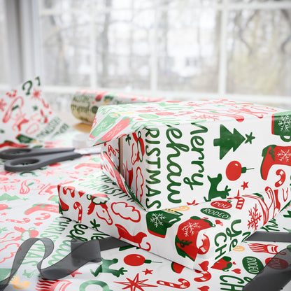 Western Christmas Wrapping Paper - Merry Yeehaw Christmas Gift Wrap, Cowboy Holiday Gift Wrap, Country Western Christmas Decor