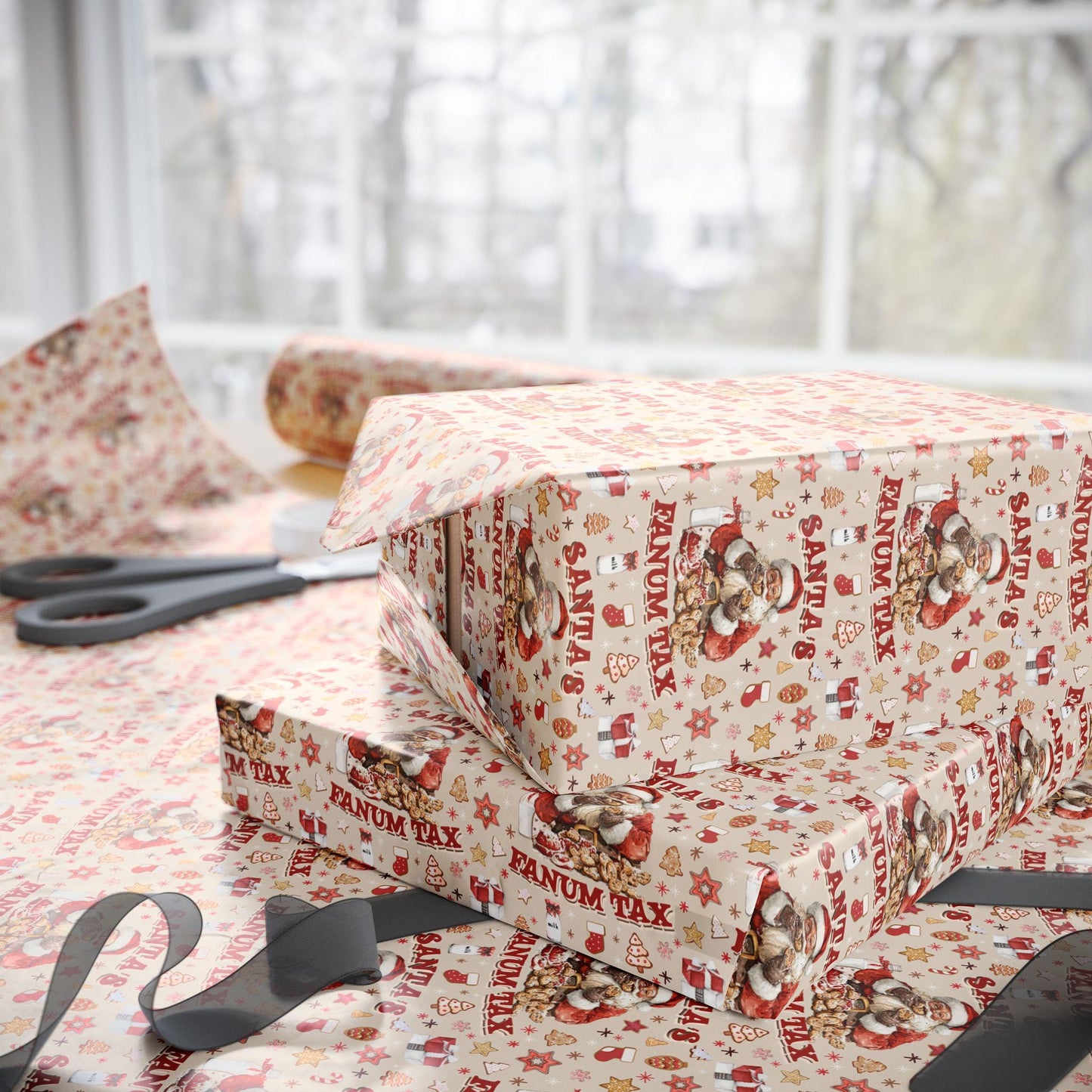 Wrapping Papers, Fanum Tax Meme Christmas Gift Wrap, Kids Funny Wrapping Paper, Brain Rot Slang Gift Wrap, Gen Alpha Meme, Holiday Gift Wrap