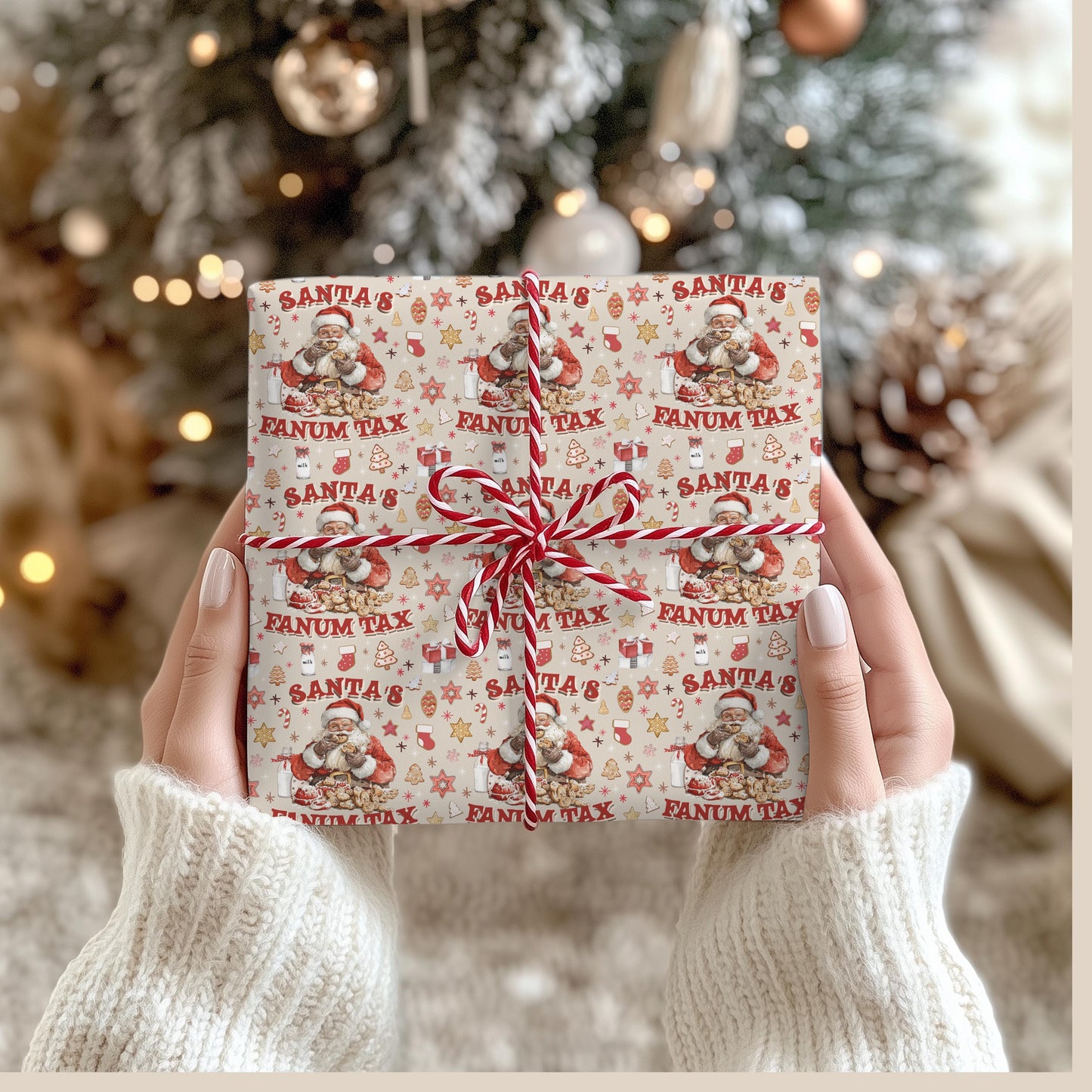 Wrapping Papers, Fanum Tax Meme Christmas Gift Wrap, Kids Funny Wrapping Paper, Brain Rot Slang Gift Wrap, Gen Alpha Meme, Holiday Gift Wrap