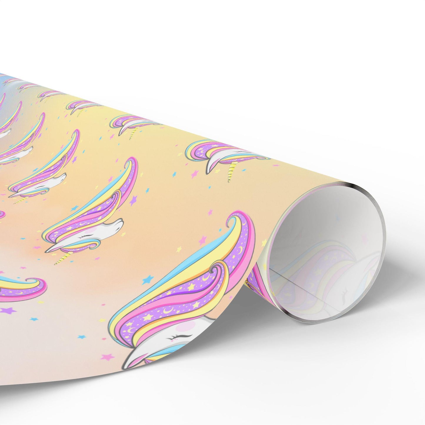 Pastel Rainbow Unicorn Wrapping Paper: Magical Birthday Gift Wrap