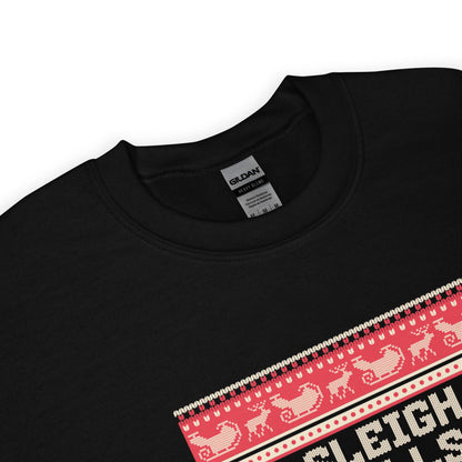 Sleigh Bells of Doom Christmas Jumper | Funny Dark Humour Xmas | Ugly Holiday Knitwear | Alternative Novelty Xmas Gift