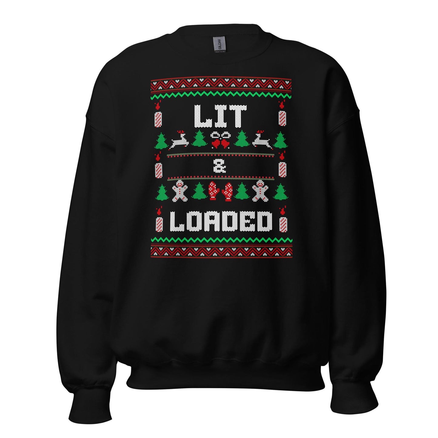 Lit & Loaded Funny Christmas Jumper | Ugly Xmas | Boozy Festive Party Outfit | Adult Secret Santa Gift