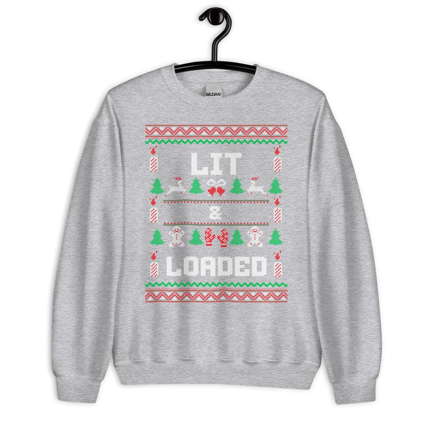 Lit & Loaded Funny Christmas Jumper | Ugly Xmas | Boozy Festive Party Outfit | Adult Secret Santa Gift
