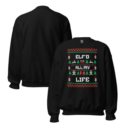 Elf’d All My Life Funny Christmas Print | Ugly Style Wall Art | Festive Holiday Party Decoration | Xmas Humour Gift Idea