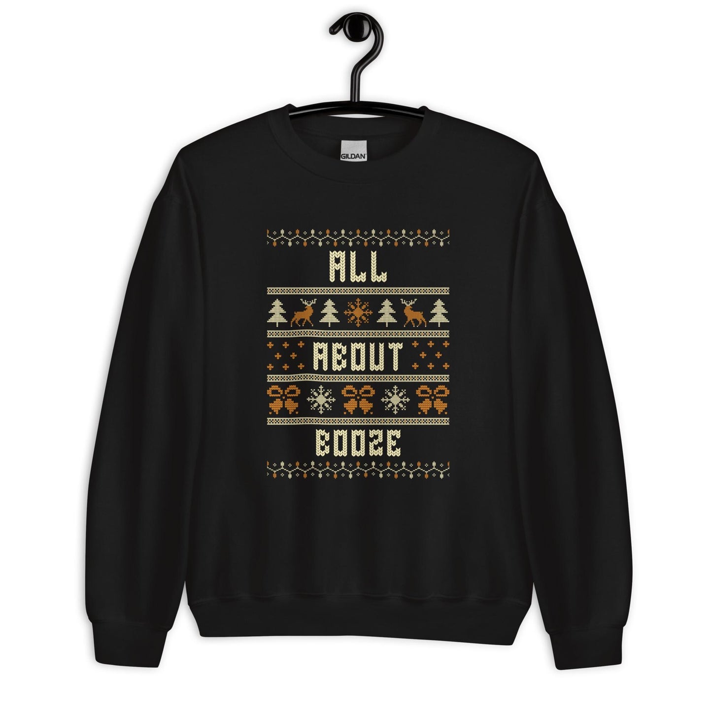 All About Booze Funny Christmas Jumper | Rude Ugly Xmas | Drinking Party Knitwear | Secret Santa Adult Humour Gift
