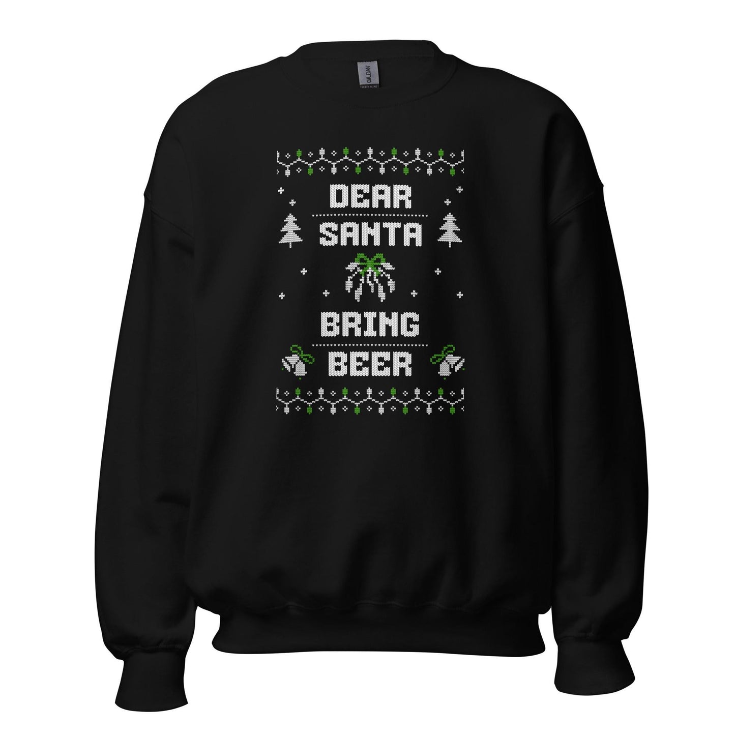 Dear Santa Bring Beer Funny Ugly Christmas Jumper | Festive Booze Knitwear | Drinking Party Holiday Gift Idea