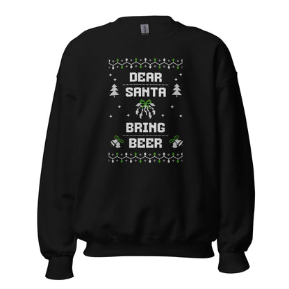 Dear Santa Bring Beer Funny Ugly Christmas Jumper | Festive Booze Knitwear | Drinking Party Holiday Gift Idea