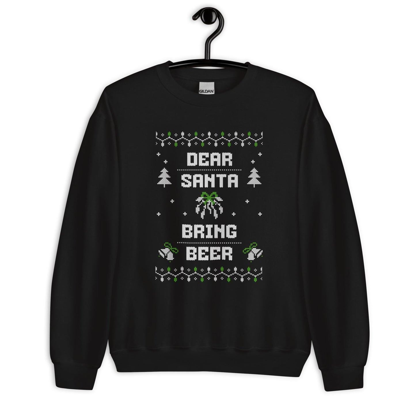 Dear Santa Bring Beer Funny Ugly Christmas Jumper | Festive Booze Knitwear | Drinking Party Holiday Gift Idea