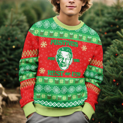 A Festivus For The Rest Of Us Ugly Christmas Sweater, Funny Meme Xmas, Tv Series Holiday Ugly Sweater, Christmas Party George Costanza Gifts