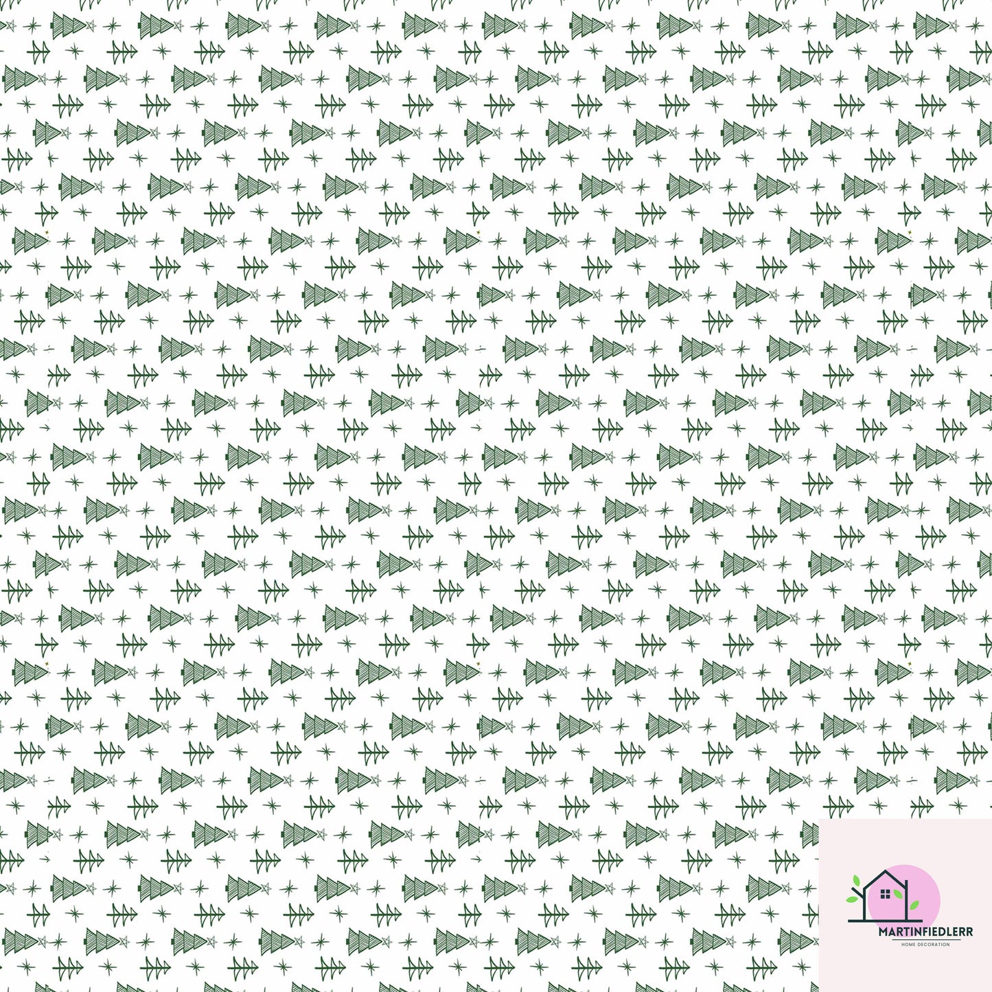 Minimal Christmas Tree Wrapping Paper, White Green Holiday Gift Wrap Sheets, Rustic Winter Forest Packaging, Simple Festive Modern Style