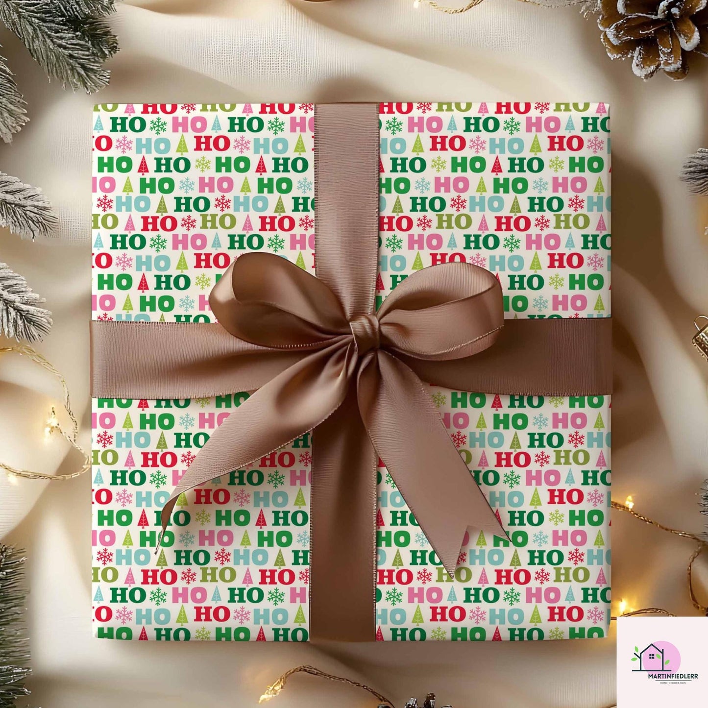 Playful Xmas Wrapping Paper, Colorful Christmas Gift Wrap Sheets, Cute Holiday Packaging, Fun Red Green Festive Gift Wrap for Xmas