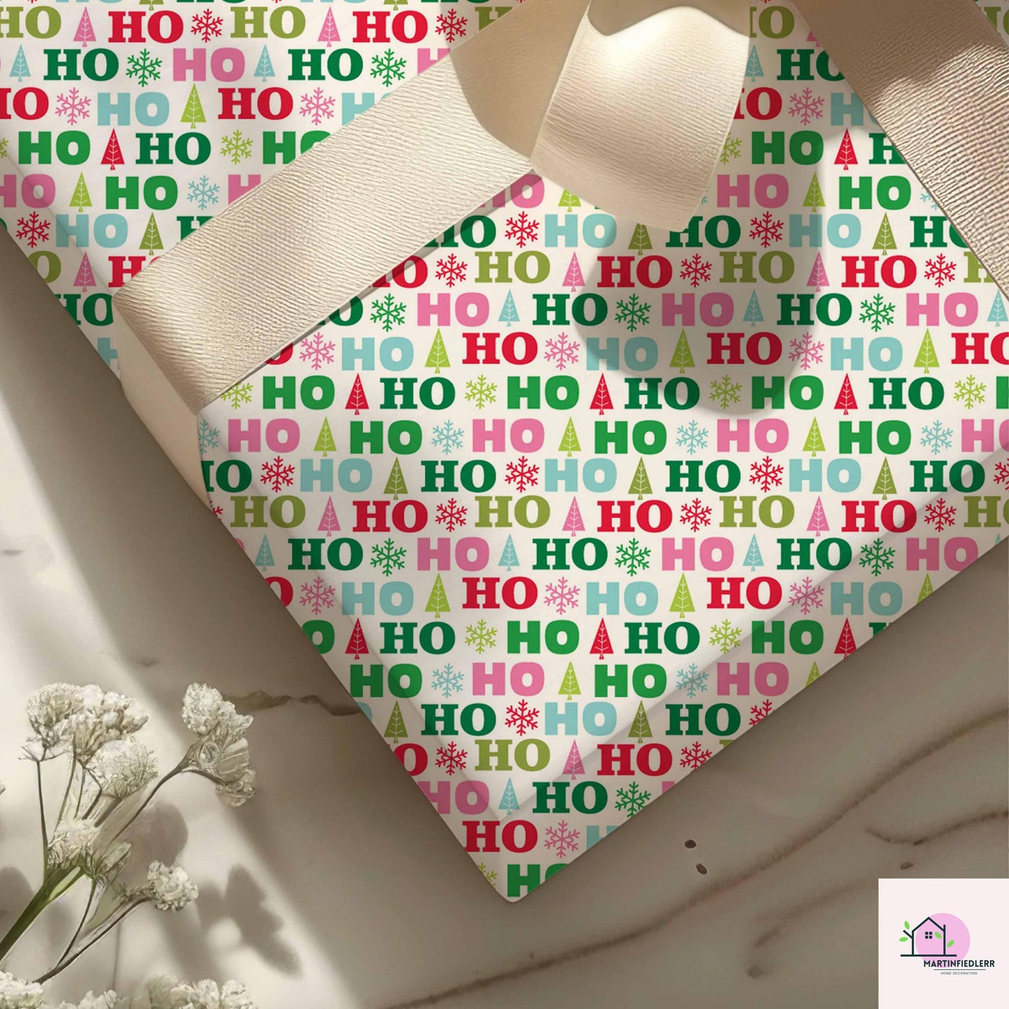 Playful Xmas Wrapping Paper, Colorful Christmas Gift Wrap Sheets, Cute Holiday Packaging, Fun Red Green Festive Gift Wrap for Xmas