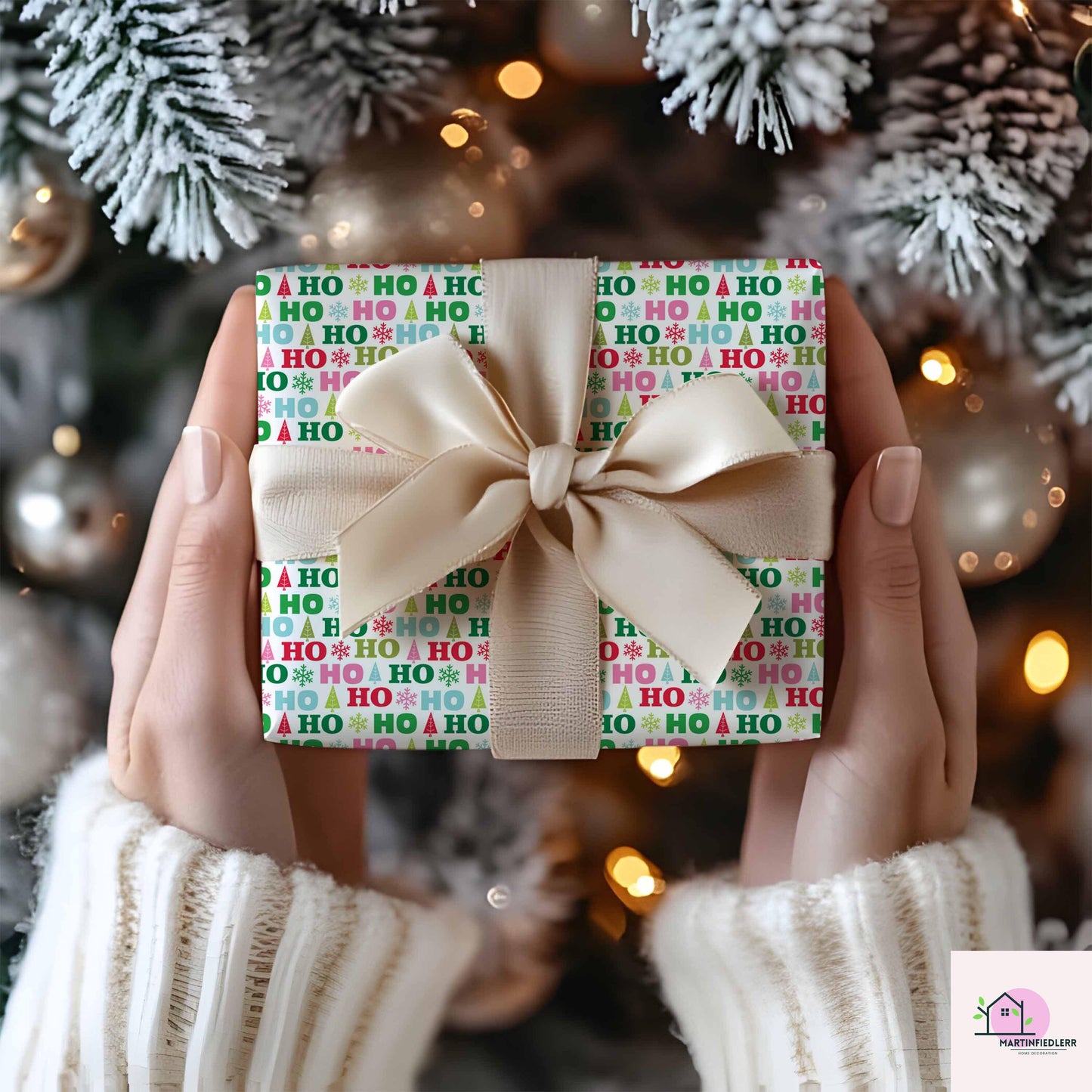 Playful Xmas Wrapping Paper, Colorful Christmas Gift Wrap Sheets, Cute Holiday Packaging, Fun Red Green Festive Gift Wrap for Xmas