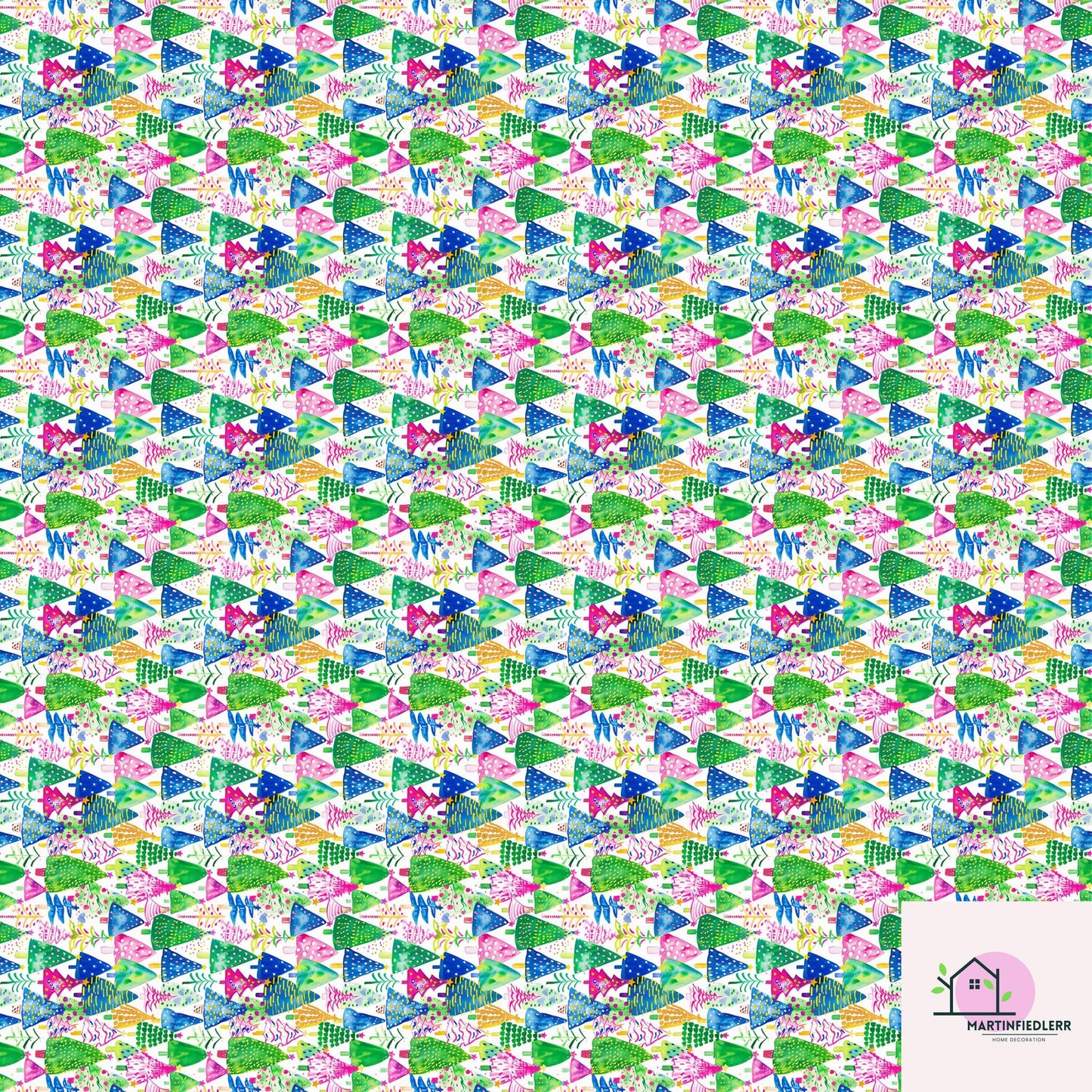 Colorful Christmas Tree Wrapping Paper, Bright Holiday Gift Wrap Sheets, Festive Xmas Tree Packaging, Multicolor Party Celebration Gift Wrap